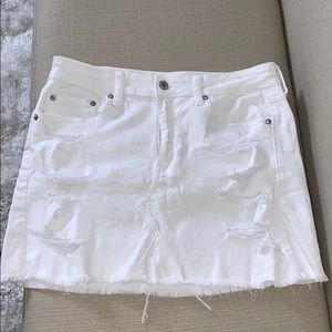 White jean skirt